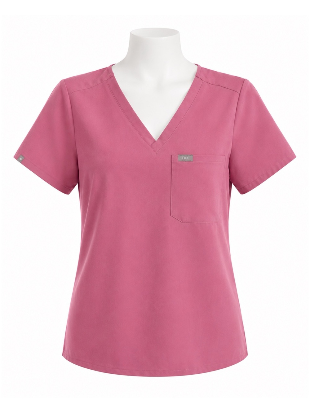Size XS FIGS Womenโs Catarina One-Pocket Scrub Top Mauve Pink Technical